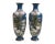 A large pair of Japanese Meiji Period Blue-Ground Cloisonne enamel vases, 19th century. Very nice quality, with cloisonne...