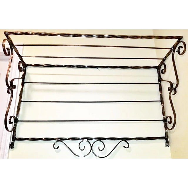 Shabby Chic 1930s Wrought Iron Polished Wall Shelf For Sale - Image 3 of 7