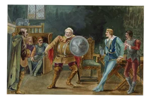 V. Downes, Shakespeare's Falstaff & Prince Hal, Henry IV, 1898, Watercolour
