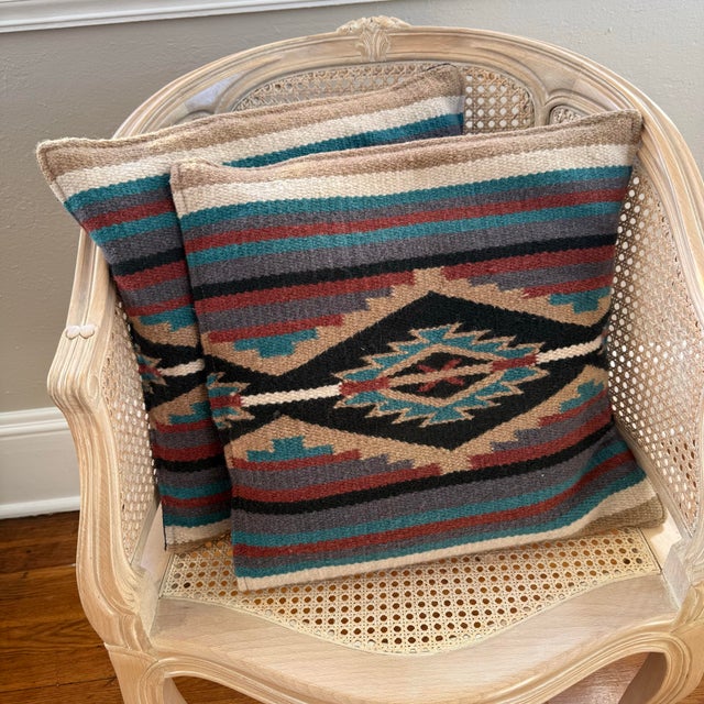 Boho Chic Vintage Turkish Kilim Pillows, a Pair For Sale - Image 3 of 8