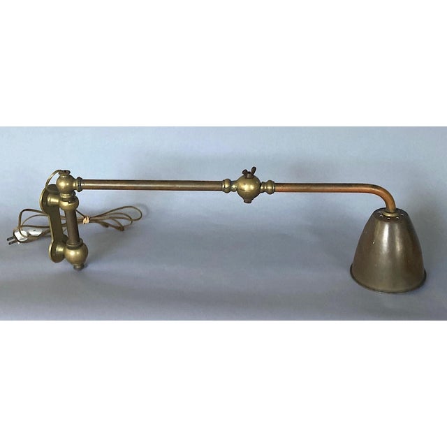 Brass 1920s German Art Deco Task Wall Lamp, Solid Brass, Beautifully Engineered For Sale - Image 8 of 8