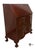 Brown Vintage Maddox Chippendale Style Mahogany Serpentine Drop Front Secretary Desk For Sale - Image 8 of 12