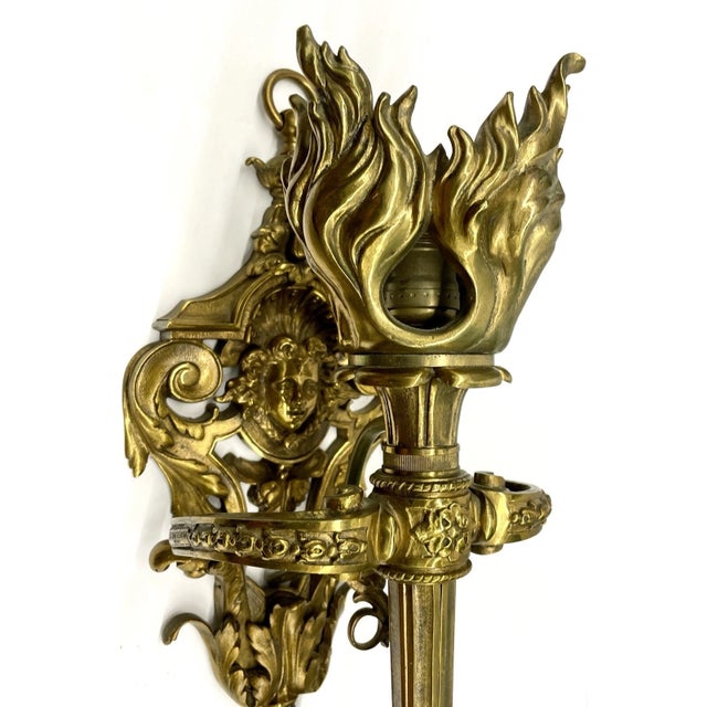 Spectacular and Rare! 19thc Masterpiece Louis XV Gilt Bronze Gas Converted Wall Sconce Signed by Maison E. Mottheau & Fils...
