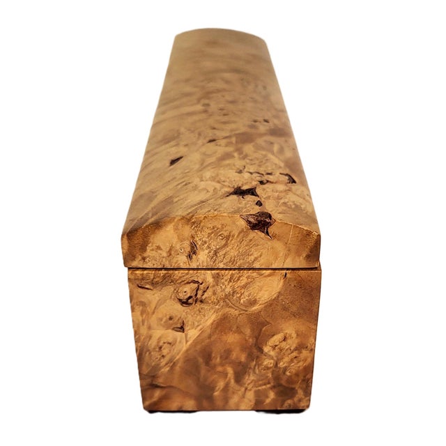 Wood Rare Vintage American Carved Burled Walnut Pen & Jewelry Box by Michael Elkan For Sale - Image 7 of 14
