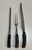 A three piece carving set with Stag Antler handles and Sterling Silver ferrules made in Sheffield, England, circa mid 20th...