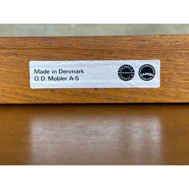 O.D. Møbler Denmark 1960s Pair Erik Buch Stools - Teak + Leather - Danish Modern Flip Top Table Stool For Sale - Image 4 of 11