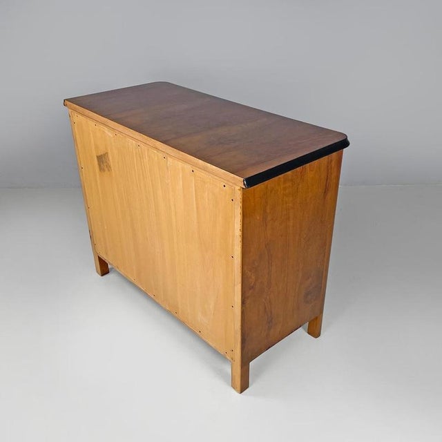 1940s Italian Art Deco Wooden Dresser with Drawers and Transparent Glass Handles, 1940s For Sale - Image 5 of 18