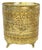 Vintage Hollywood Regency Gold Ormolu Filigree Pierced Waste Basket With Claw Feet For Sale