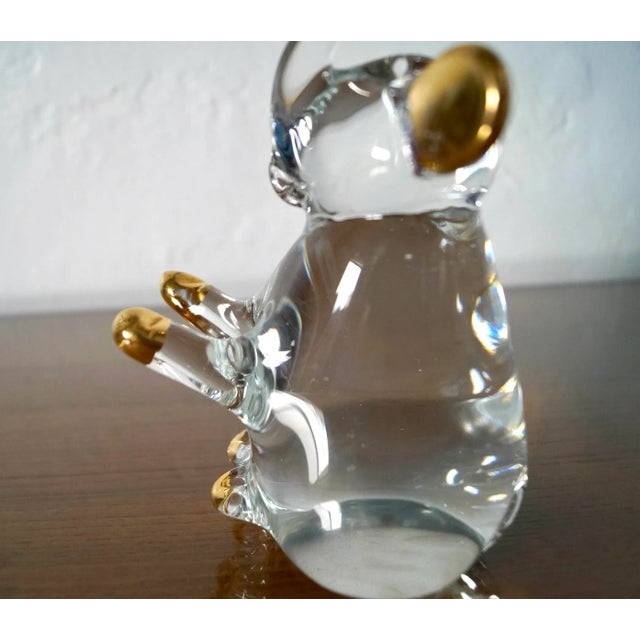1950’s Hand Blown Glass & Gold Elephant Figurine For Sale - Image 10 of 12