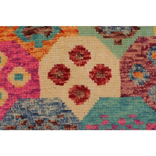 Shabby Chic Balochi Pink/Blue Wool Rug - 6'7''x9'9'' For Sale In New York - Image 6 of 10