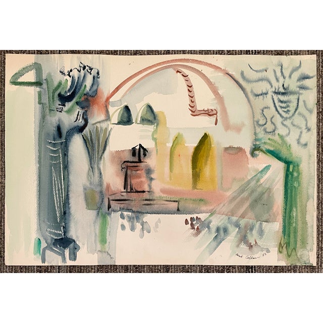 1952 Robert Colborne Abstract Watercolor For Sale - Image 4 of 4