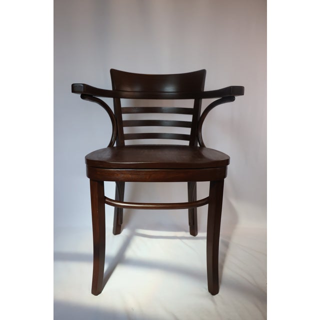 Mid-Century Modern Thonet Midcentury Bentwood Armchair c.1950s - Original Makers Mark For Sale - Image 3 of 12