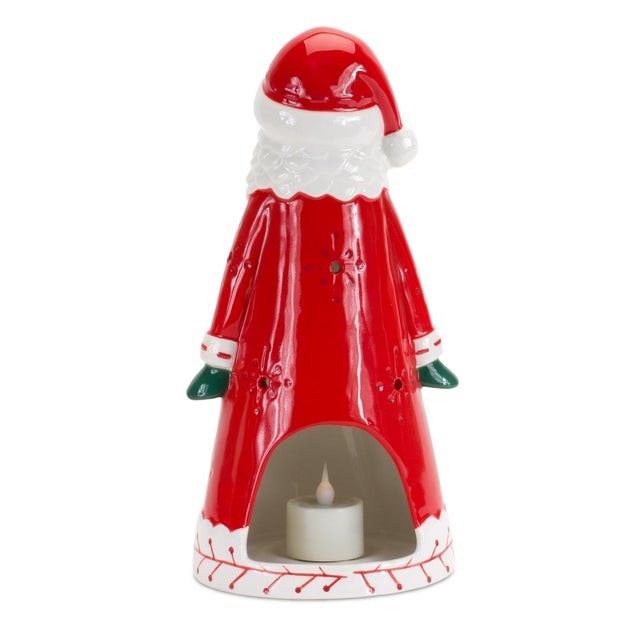 Modern Ceramic Santa Tea Light Holder 10.25"H For Sale - Image 3 of 4