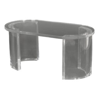 Modern Clear Acrylic Geometric Design Coffee Table For Sale