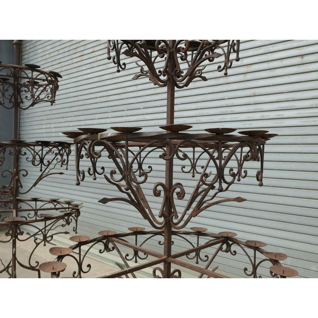 Tall Medieval Iron Candelabra For Sale - Image 6 of 10
