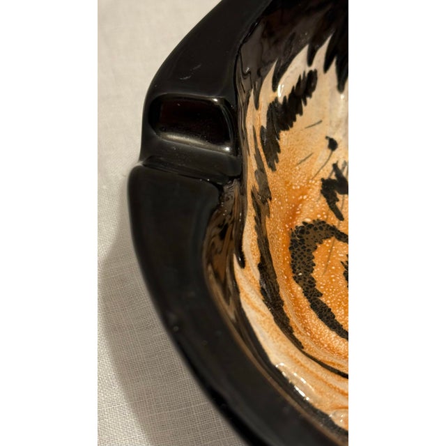 Vintage Palm Beach Regency Italian Tiger Face Pottery Ashtray Catchall For Sale - Image 4 of 11