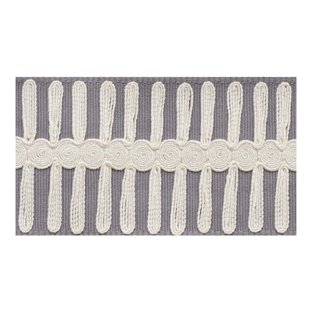 Schumacher Castille Tape Trim in Grey For Sale
