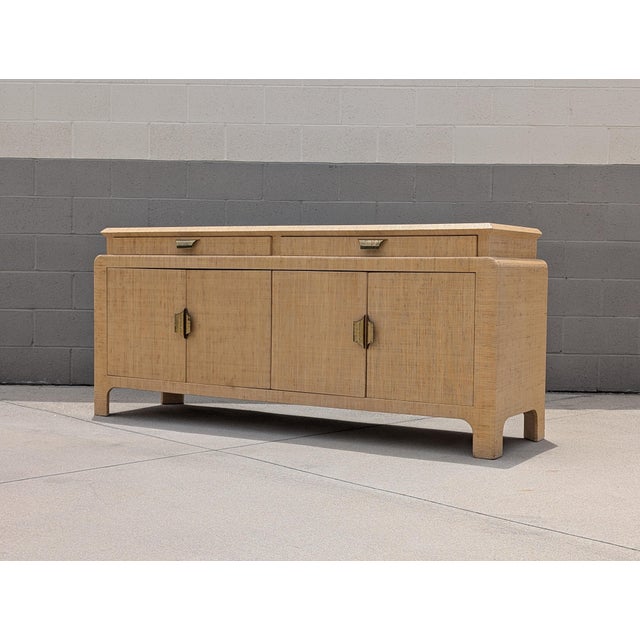 Harrison Van Horn Mid Century Raffia Sideboard/Buffet by Harrison Van Horn, C1970s, Attrbiuted For Sale - Image 4 of 18