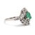 Early 21st Century 1.10 CTW Emerald & Diamond Pear Cluster Ring, 14k White Gold, Ring Size 5.25 For Sale - Image 5 of 7