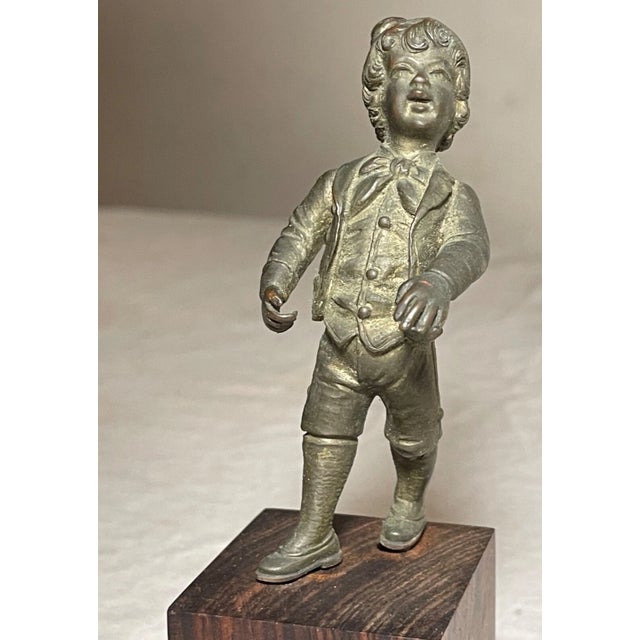 19th Century Quality Antique Miniature Gilt Bronze Boy Figural Mini Figure Statue Sculpture For Sale - Image 5 of 13