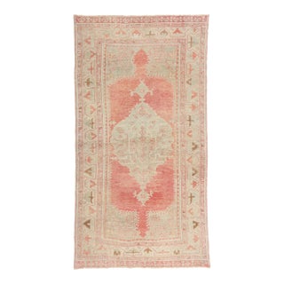 Vintage Turkish Oushak Rug, 04'04 X 08'01 For Sale