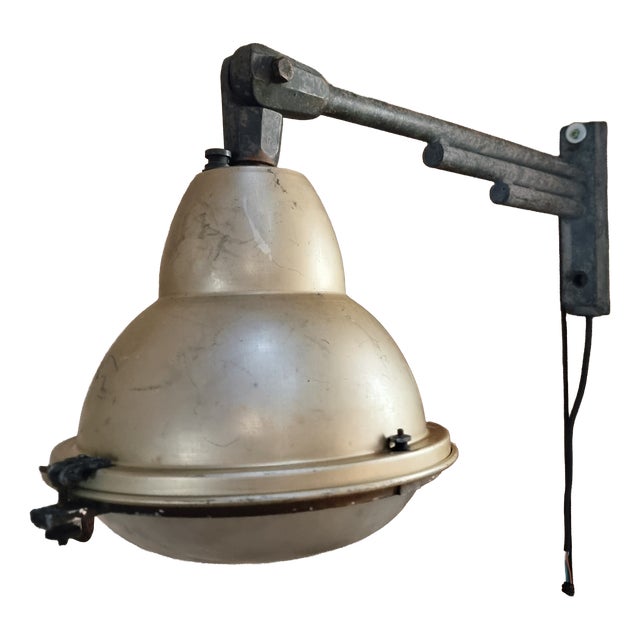 Vintage Street Wall Light in Metal and Glass, 1950s For Sale