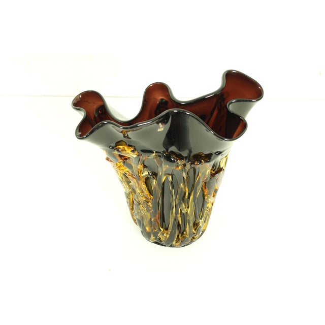 Glass Large Murano Glass Vase by Enrico Cammozzo, 1990s For Sale - Image 7 of 12
