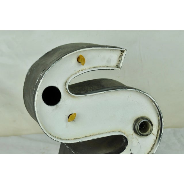 Industrial Metal Letter S Advertising Sign, 1970s For Sale - Image 3 of 10