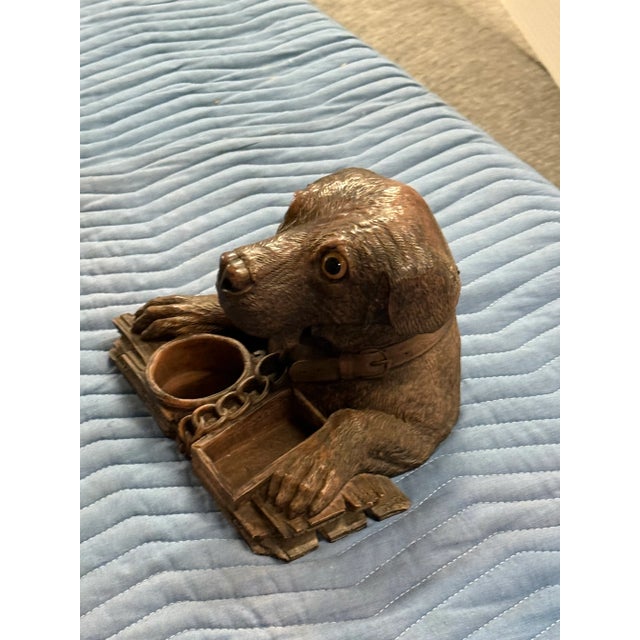 Circa 1860 Walnut Black Forest Dog Tobacco Box For Sale - Image 11 of 11