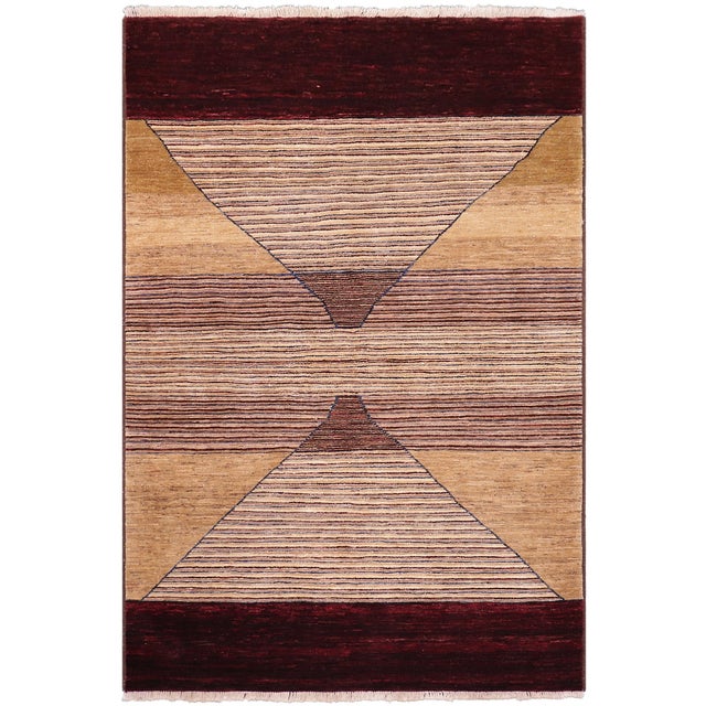Boho Chic Gabbeh Red/Brown Wool Rug - 4'11'' X 7'1'' For Sale - Image 10 of 10
