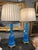 French 19th Century Pair French Blue Opaline Glass Lamps For Sale - Image 3 of 6