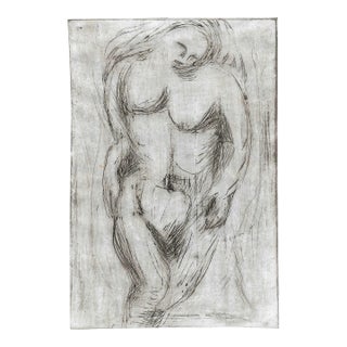 1974 De La Cuesta Modern Male Nude Etching For Sale