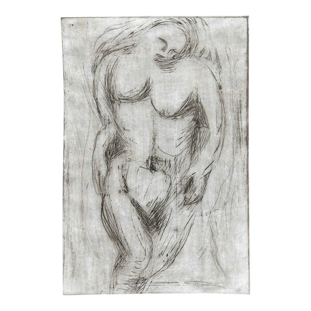 1974 De La Cuesta Modern Male Nude Etching For Sale