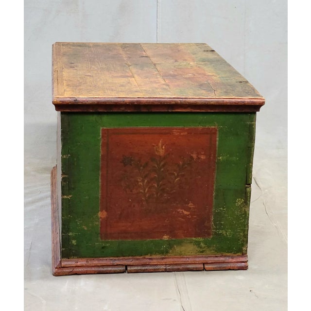 Antique Eastern European Pine Blanket Chest With Original Paint For Sale - Image 14 of 16