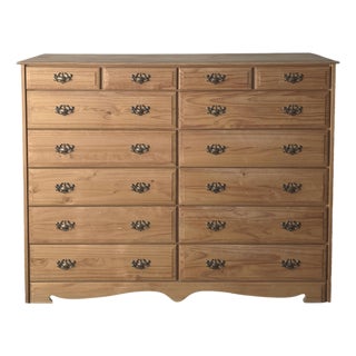 1980s Large Scale Pine 14 Drawer Dresser For Sale