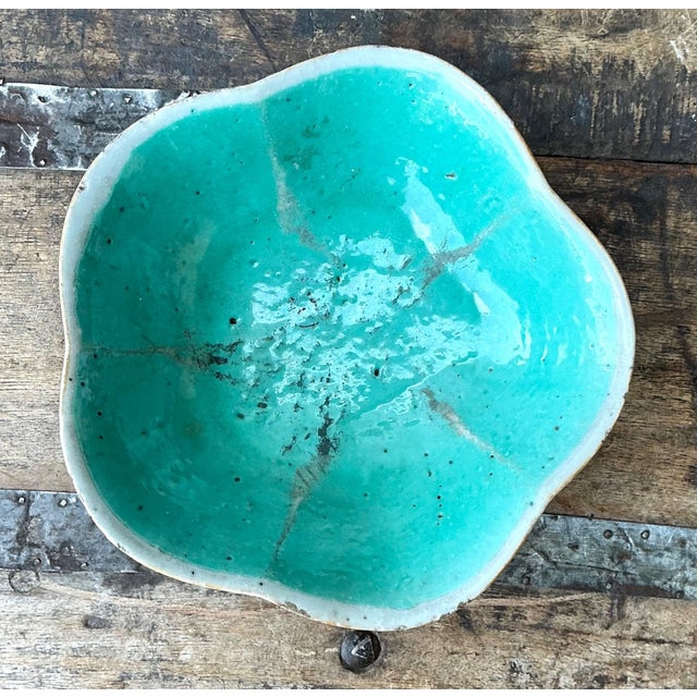 Mid 20th Century Vintage Asian Scalloped Floral Bowl For Sale - Image 5 of 17