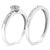 Contemporary .925 Sterling Silver Diamond Accent Frame Twist Shank Bridal Set Ring and Band (I-J Color, I3 Clarity) - Size 5 For Sale - Image 3 of 6