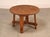 High Quality American Made Solid Oak Card or Center Table with Leather Wrapped Round Top