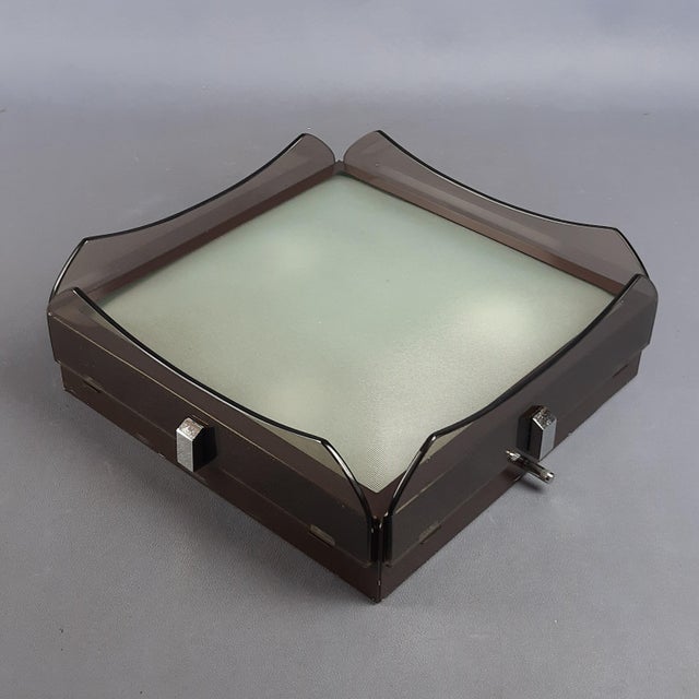 Modern Ceiling Lamp in Glass & Metal from Fontana Arte Veca, 1950s For Sale - Image 9 of 18