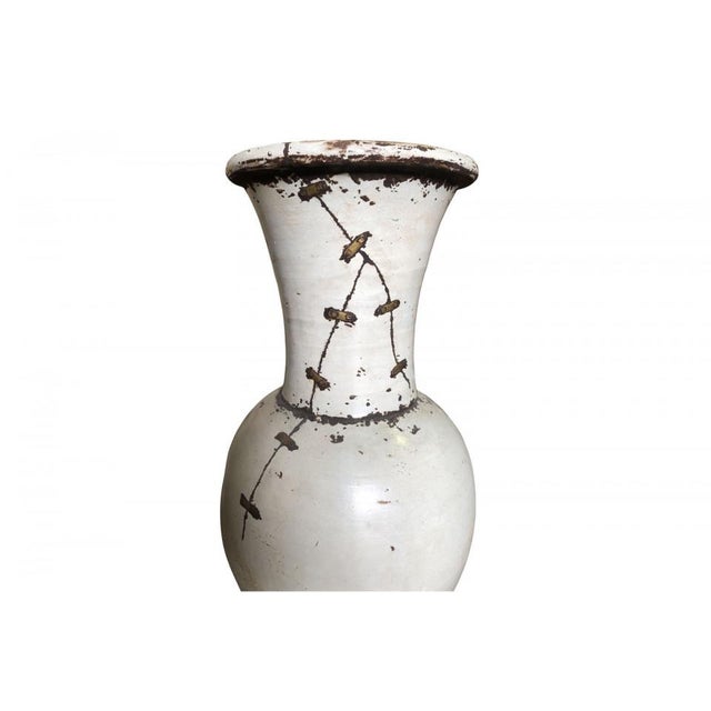 Antique White Vases Pair of Mid20th Century French Ceramic Vases