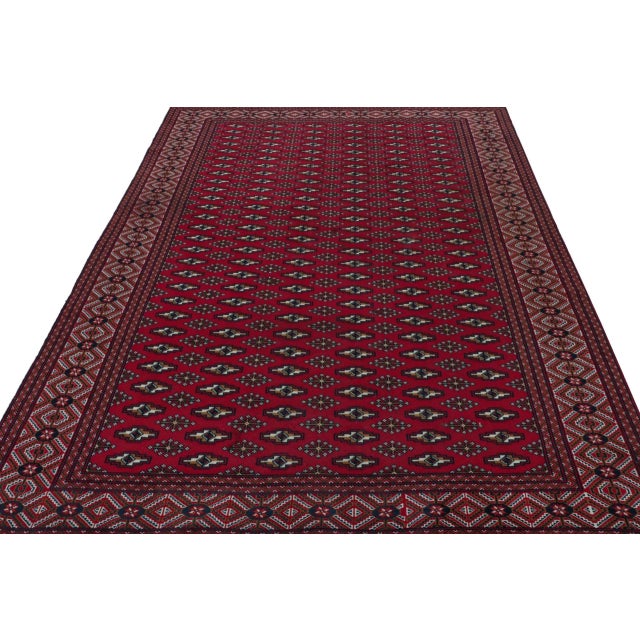 Traditional Vintage Persian Rug in Red With Beige-Brown Geometric Patterns by Rug & Kilim For Sale - Image 3 of 7