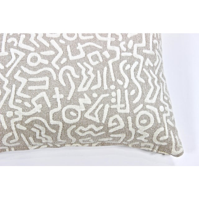 2020s 24" X 24" Cut Velvet Keith Haring Style Pop Art Feather/Down Pillows, Pair For Sale - Image 5 of 6