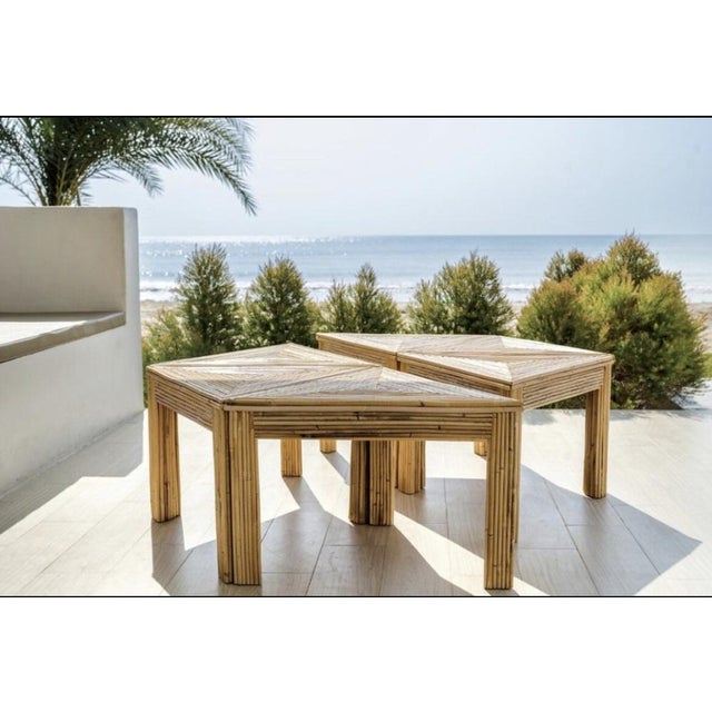 Vintage Modular Rattan Coffee Tables, Set of 6 For Sale - Image 5 of 10
