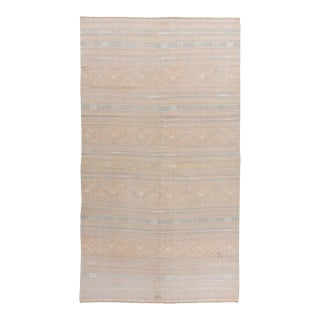 Vintage Circa 1940 Tan Turkish Kilim Flatweave Rug 5ft 1in X 10ft 11in For Sale