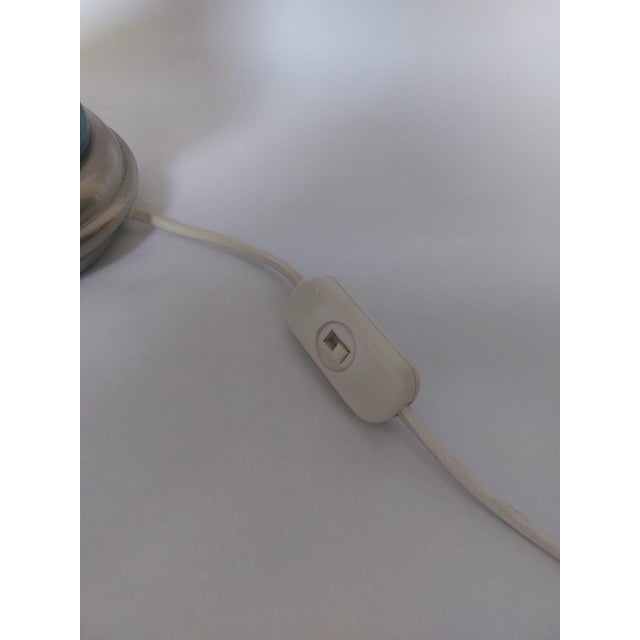 Mid-Century Blue Ceramic Wooden Table Lamp, 1960s For Sale - Image 15 of 18