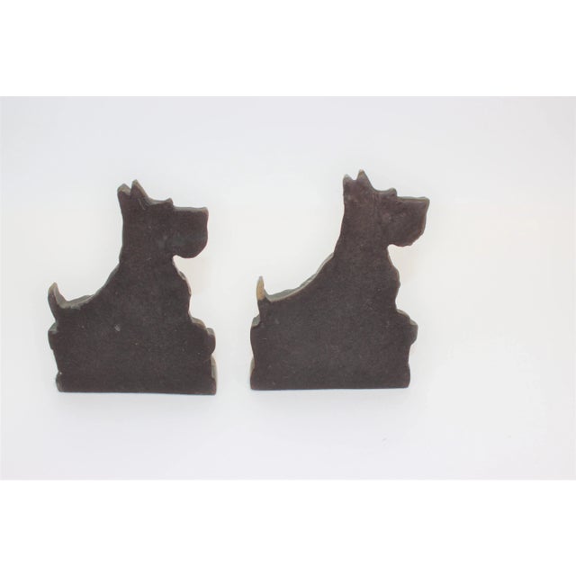 1930s Scotty Dog Bookends 1930s Bronze - The Pair For Sale - Image 5 of 12
