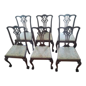 Set of Six English Chippendale Mahogany Ball. & Claw Side Chairs Circa 1880 W/ Provenance Calvin Coolidge Cabinet Member