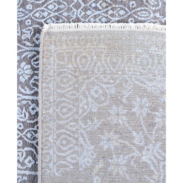 2010s Ikat, One-of-a-Kind Hand-Knotted Area Rug - Gray, 9' 0" x 12' 3" For Sale - Image 5 of 8
