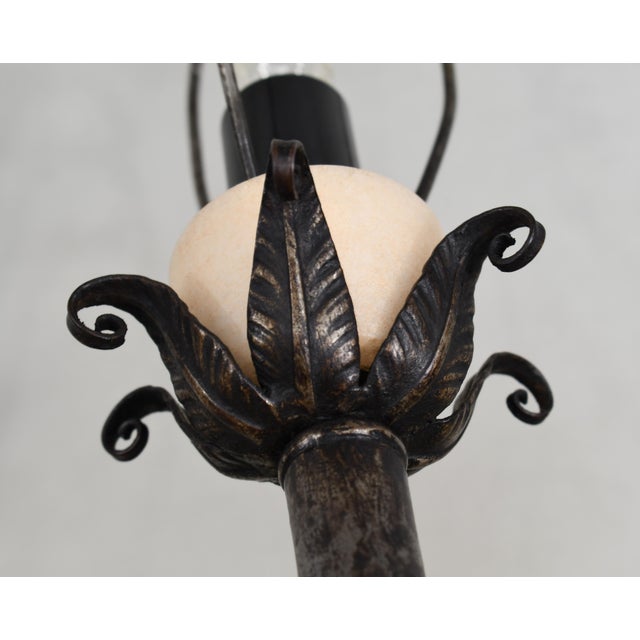 French Art Deco Lamp by Edgar Brandt - 1925 Wrought Iron France For Sale - Image 9 of 18