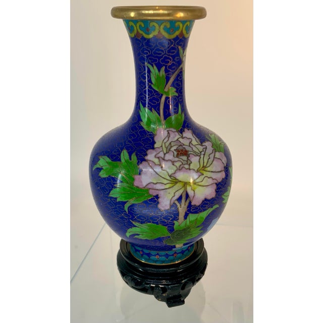 Mid 20th Century Vintage Chinese Cloisonné Vase on Stand For Sale - Image 5 of 11